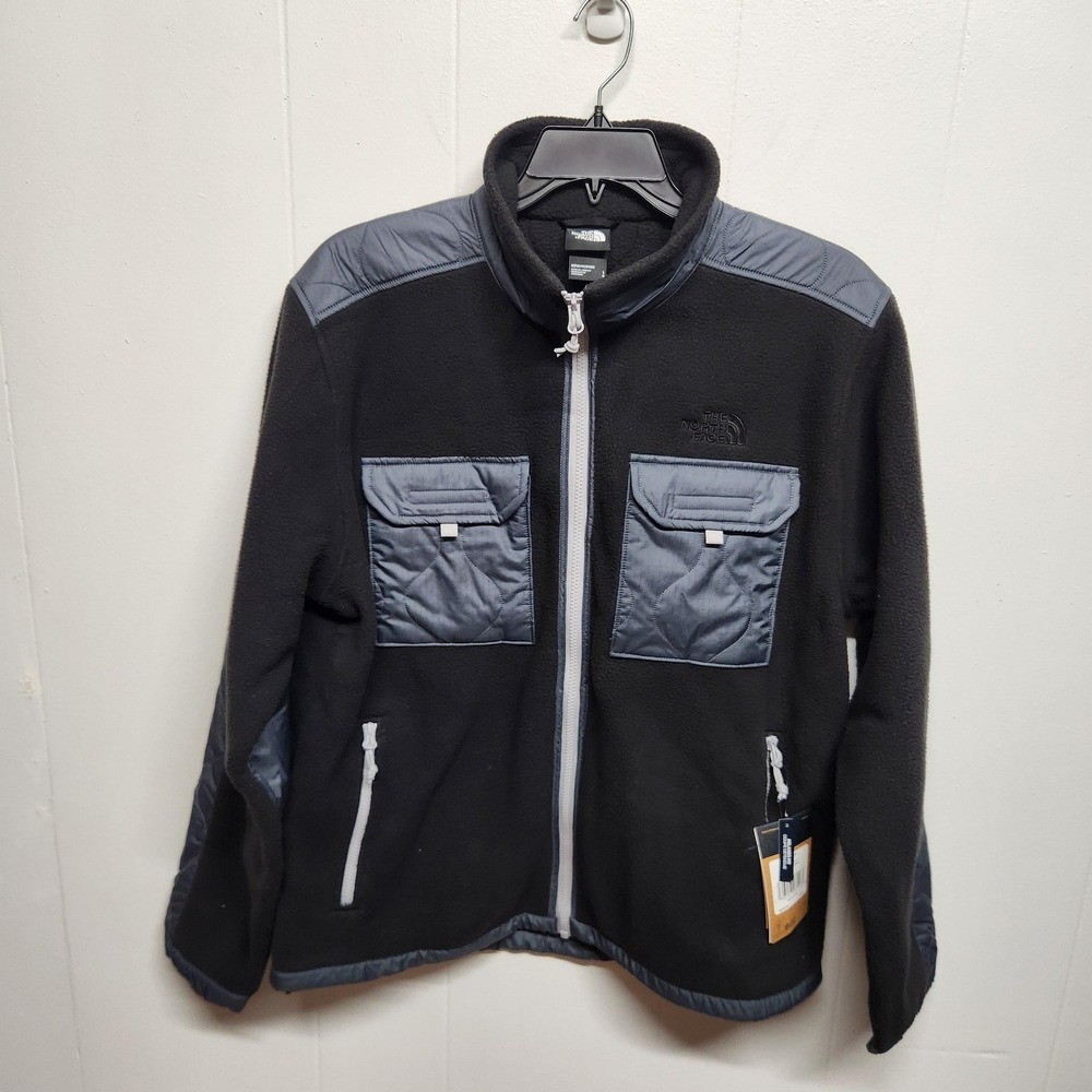 The North Face Jacket Mens Large Black Royal Arch Fleece Full Zip Pockets Warm